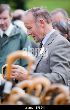 Shepherds crooks being judged at the Vale of Rydal Sheepdog Trials, Ambleside, Lake District, UK. Stock Photo
