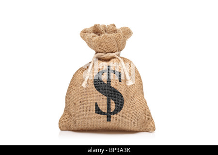 A view of a money bag with US dollar sign Stock Photo