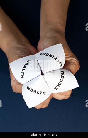 Paper Fortune Teller,concept of life balance Stock Photo