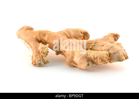 Fresh ginger root over white background Stock Photo