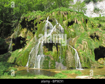 Waterfall at Baume les Messieurs France Stock Photo