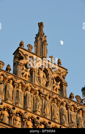 A close up of the architecture above the entrance to Wells Cathedral, Somerset. Stock Photo