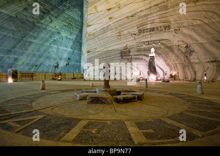 Deep Underground Salt Mine Approx 500M Deep Huge Salt Excavation Mine Large Hall Now Host A Medical Facility For Respiration Disease Located In Slanic Stock Photo