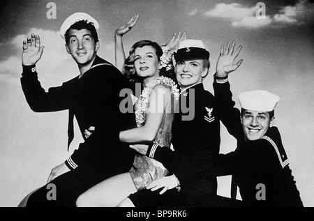 DEAN MARTIN, CORINNE CALVET, MARION MARSHALL, JERRY LEWIS, SAILOR BEWARE, 1952 Stock Photo