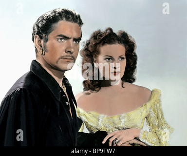 TYRONE POWER, MAUREEN O'HARA, THE BLACK SWAN, 1942 Stock Photo