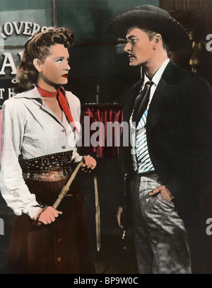 ALEXIS SMITH, ERROL FLYNN, MONTANA, 1950 Stock Photo