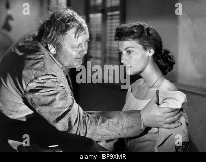 CHARLES LAUGHTON, AVA GARDNER, THE BRIBE, 1949 Stock Photo