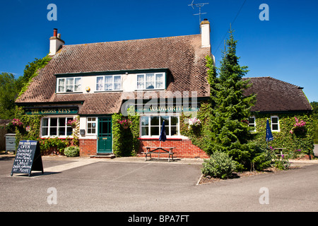 A Wadworth pub or inn in the country village of Wanborough, Wiltshire, England, UK Stock Photo