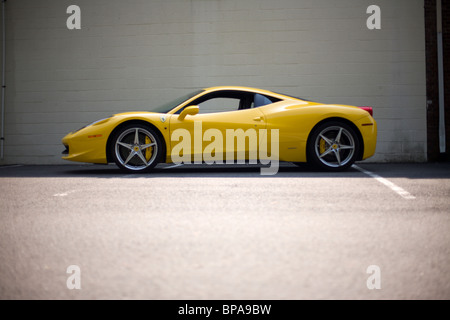A new yellow sports car Stock Photo