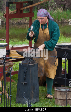 Tulip time festival Holland Michigan in USA  Dutch a man with traditional costume during trade fair outdoors vertical hi-res Stock Photo