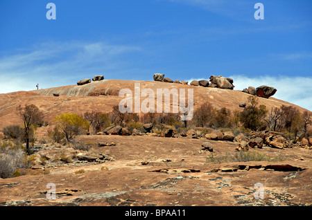 Granite dome called King Rocks with Tafoni boulders near Hyden Western Australia Stock Photo