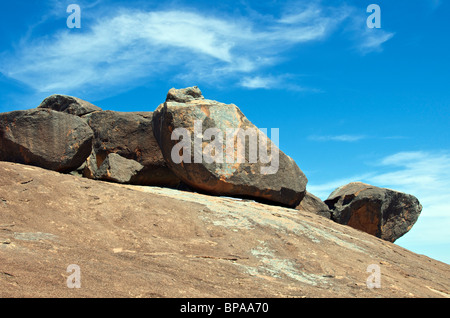 Tafoni on Kings Rocks near Hyden Western Australia Stock Photo