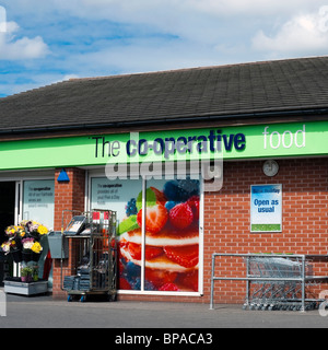 Co-operative food store in Hereford, Herefordshire, UK. Exterior of Co-op food shop. Stock Photo