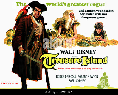 ROBERT NEWTON, BOBBY DRISCOLL, GEOFFREY WILKINSON, TREASURE ISLAND, 1950 Stock Photo