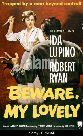 IDA LUPINO, ROBERT RYAN, BEWARE  MY LOVELY, 1952 Stock Photo