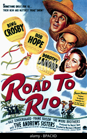 BING CROSBY, BOB HOPE, DOROTHY LAMOUR, ROAD TO RIO, 1947 Stock Photo