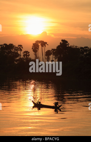 Sunset on Mekong River Stock Photo