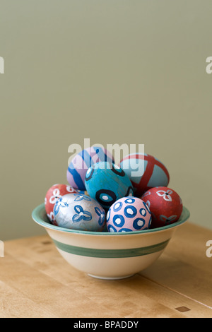 Hand painted easter eggs Stock Photo