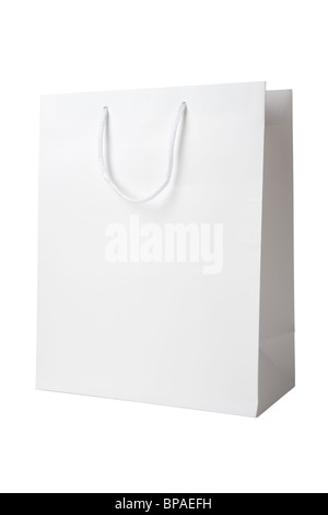 White Shopping Bag close up shot Stock Photo