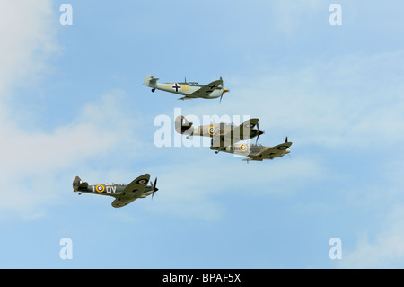 Four historic aircraft  recognize the 70th anniversary of the Battle of Britain at the 2010 RIAT, Fairford, Gloucester England Stock Photo