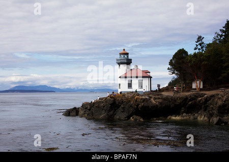 Lime Kiln Lighthouse. San Juan Island, Washington Stock Photo