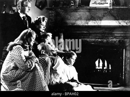 JOHN LUND, MONA FREEMAN, JOAN FONTAINE, DAVID STOLLERY, RENDEZVOUS, 1951 Stock Photo