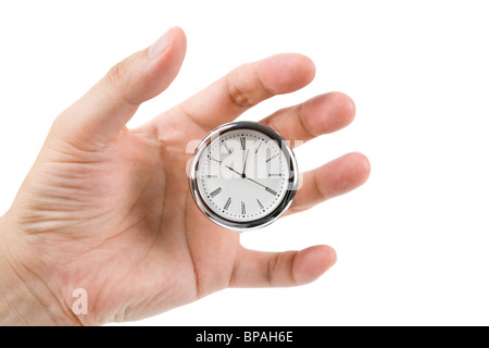 Clock face and finger, concept of Time Control and Balance