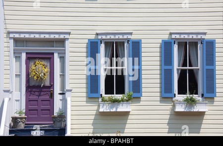 Doorway of house in historic district of Annapolis, Maryland Stock Photo