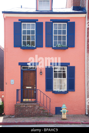 Doorway of house in historic district of Annapolis, Maryland Stock Photo