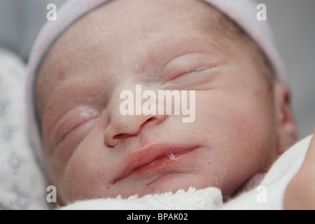 Newborn Baby Boy, Only Minutes Old Stock Photo