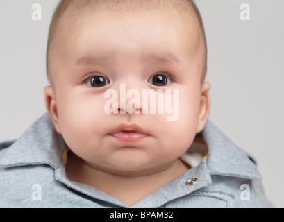 Portrait of a cute three month old baby boy Stock Photo