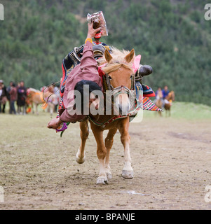 Costume Horse Festival Litang Tibet China Buddhism Stock Photo