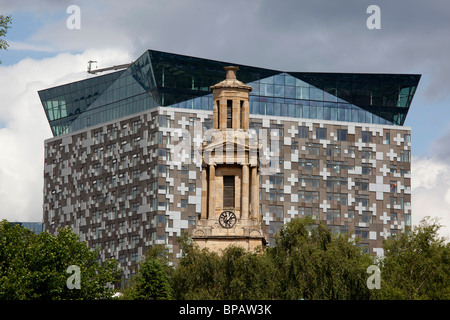 The Cube, Birmingham. An Iconic landmark building housing offices and shops designed by Ken Shuttleworth and opened in 2010. Stock Photo