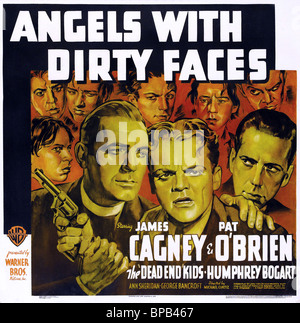 PAT O'BRIEN, JAMES CAGNEY, HUMPHREY BOGART POSTER, ANGELS WITH DIRTY FACES, 1938 Stock Photo