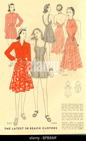 Page From McCall Catalogue Of Ladies Fashions 1939 Stock Photo - Alamy