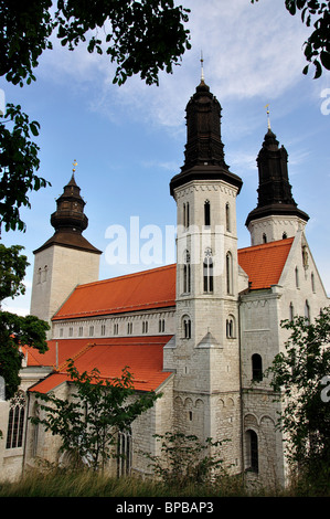 St.Mary's Cathedral, Old Town, Visby, Gotland Municipality, Gotland County, Kingdom of Sweden Stock Photo