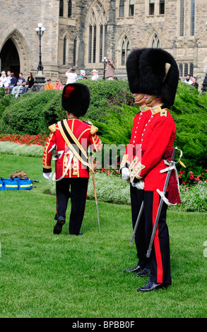 Governor General's Foot Guard Officers On Parliament Hill Ottawa, Canada Stock Photo