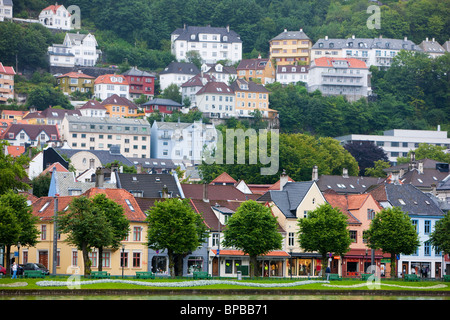 Houses in Norway  Bergen Hordaland county  Scandinavia Stock Photo