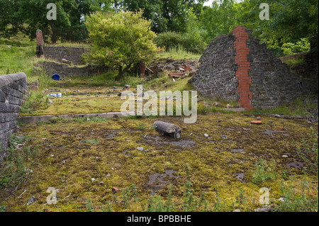 Ruins of former village primary school at Troedrhiwgwair Blaenau Gwent South Wales Valleys UK Stock Photo