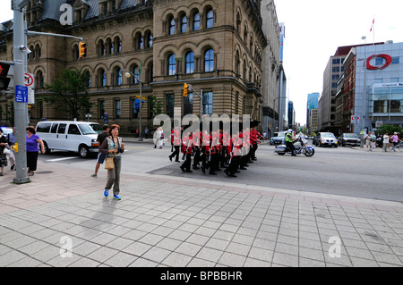 Regiment Of The Governor General's Foot Guards Marching To Parliament Hill, Ottawa For Changing The Guard Ceremony Stock Photo