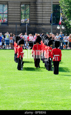 The Colour Guard Of The Governor General's Foot Guards Being Inspected On Parliament Hill Ottawa, Canada Stock Photo