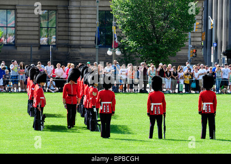 The Colour Guard Of The Governor General's Foot Guards Being Inspected On Parliament Hill Ottawa, Canada Stock Photo