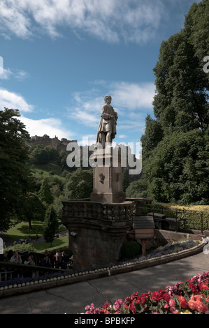 Statue in Princes Street Gardens Stock Photo