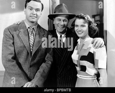 ROBERT STANTON, BUD ABBOTT, FRANCES RAFFERTY, BUD ABBOTT and LOU COSTELLO IN HOLLYWOOD, 1945 Stock Photo