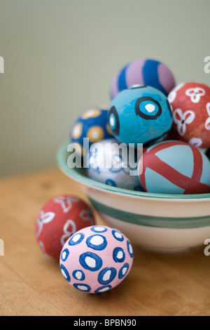 Hand painted easter eggs Stock Photo