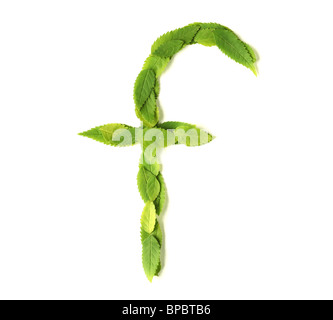 Lowercase letters made of leaves Stock Photo