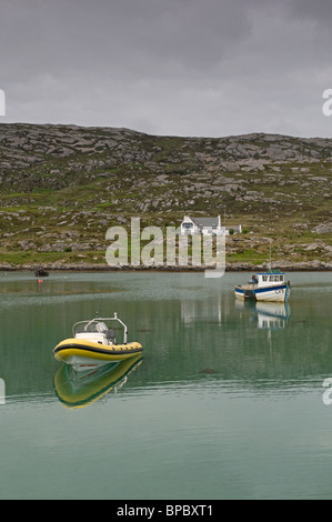 The Small sheltered Harbour at Ludag on the Southern tip of South Uist, Outer Hebrides, Scotland. SCO 6393 Stock Photo