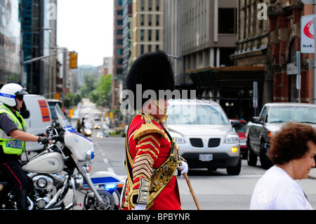 Colour Sergeant Drum Major Of The Governor General's Foot Guards Leading The Parade To Parliament Hill, Ottawa Canada Stock Photo