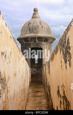 Garita on Castillo San Fleipe del Morro, Old San Juan, Puerto Rico Stock Photo