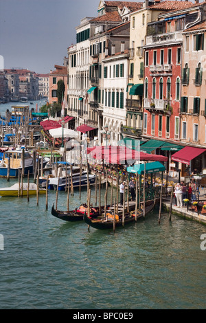 The Grand Canal seen from Rialto Bridge in the morning in Venice, Italy. Stock Photo